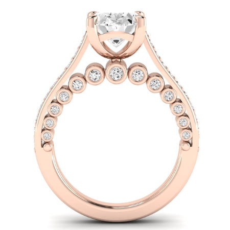 Nala Moissanite Matching Band Only (does Not Include Engagement Ring) For Ring With Oval Center rosegold