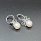 Stephanie Diamond & Pearl Earrings whitegold