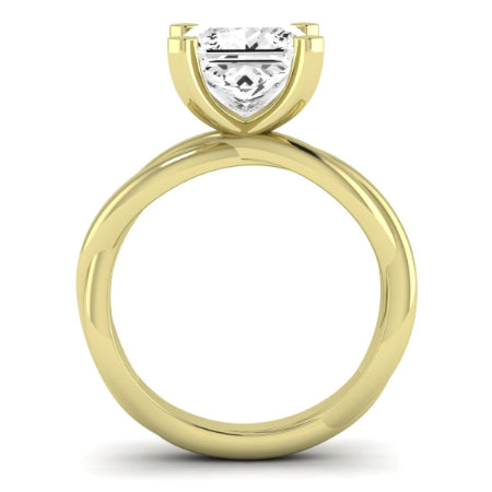 Baneberry Moissanite Matching Band Only (does Not Include Engagement Ring)  For Ring With Princess Center yellowgold