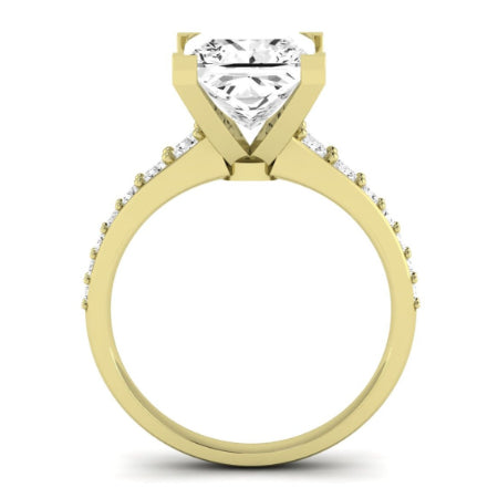 Holly Diamond Matching Band Only (does Not Include Engagement Ring) For Ring With Princess Center yellowgold