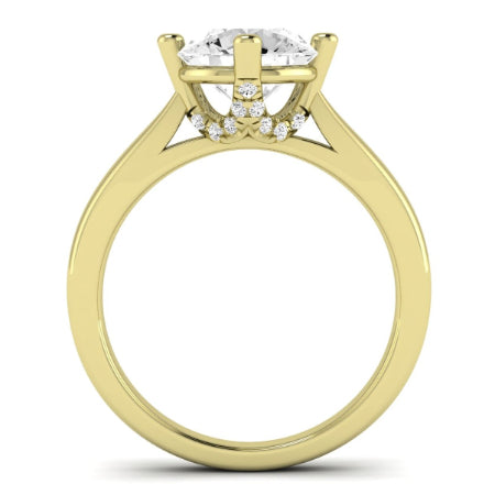 Gardenia Moissanite Matching Band Only (does Not Include Engagement Ring) For Ring With Round Center yellowgold