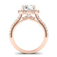 Florizel Moissanite Matching Band Only (does Not Include Engagement Ring) For Ring With Cushion Center rosegold