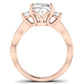 Bottlebrush Moissanite Matching Band Only (does Not Include Engagement Ring) For Ring With Cushion Center rosegold