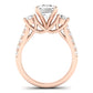 Primrose Diamond Matching Band Only ( Engagement Ring Not Included) For Ring With Emerald Center rosegold