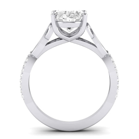 Pavonia Diamond Matching Band Only (does Not Include Engagement Ring)  For Ring With Oval Center whitegold