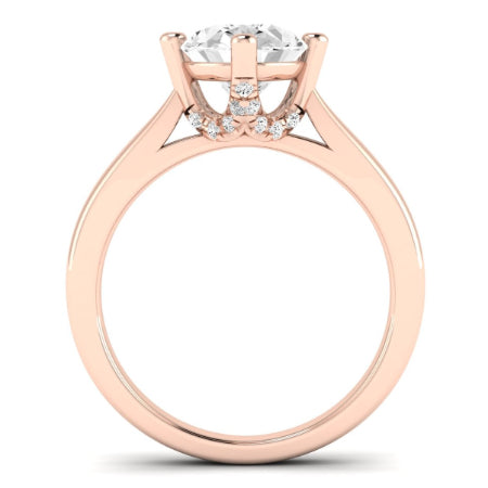 Gardenia Diamond Matching Band Only ( Engagement Ring Not Included)  For Ring With Oval Center rosegold