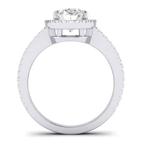 Freesia Diamond Matching Band Only (does Not Include Engagement Ring) For Ring With Oval Center whitegold
