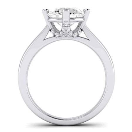 Gardenia Diamond Matching Band Only (does Not Include Engagement Ring) For Ring With Round Center whitegold