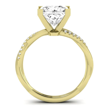Iris Diamond Matching Band Only (does Not Include Engagement Ring) For Ring With Princess Center yellowgold