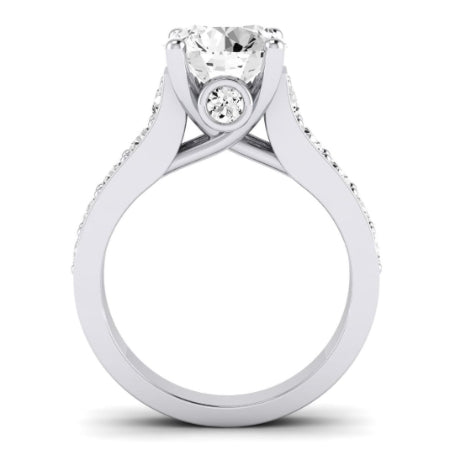 Calluna Moissanite Matching Band Only (does Not Include Engagement Ring) For Ring With Round Center whitegold