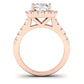 Velvet Moissanite Matching Band Only (does Not Include Engagement Ring)  For Ring With Cushion Center rosegold
