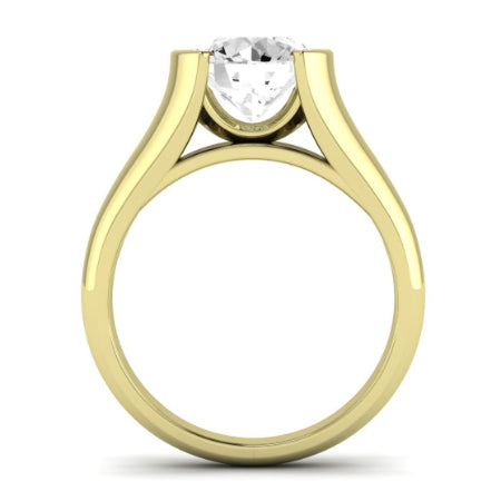 Jasmine Moissanite Matching Band Only (does Not Include Engagement Ring) For Ring With Round Center yellowgold