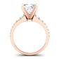 Holly Moissanite Matching Band Only (does Not Include Engagement Ring) For Ring With Cushion Center rosegold