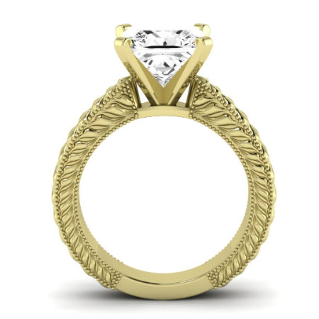 Azalea Moissanite Matching Band Only (does Not Include Engagement Ring) For Ring With Princess Center yellowgold