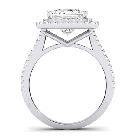 Flora Moissanite Matching Band Only (engagement Ring Not Included) For Ring With Princess Center whitegold