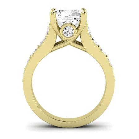 Calluna Moissanite Matching Band Only (does Not Include Engagement Ring) For Ring With Cushion Center yellowgold