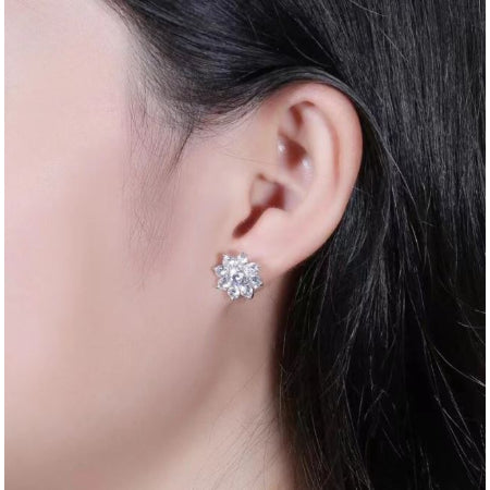 May Round Moissanite Stud Earrings whitegold