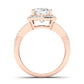 Moonflower Moissanite Matching Band Only ( Engagement Ring Not Included) For Ring With Cushion Center rosegold