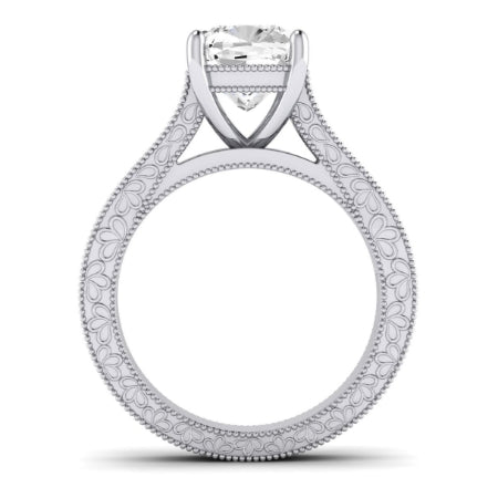 Edelweiss Diamond Matching Band Only (does Not Include Engagement Ring) For Ring With Cushion Center whitegold