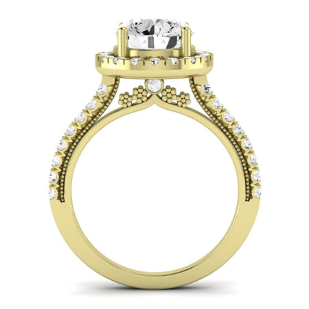 Florizel Moissanite Matching Band Only (does Not Include Engagement Ring) For Ring With Round Center yellowgold
