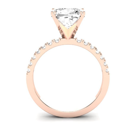 Dahlia Moissanite Matching Band Only (engagement Ring Not Included) For Ring With Cushion Center rosegold