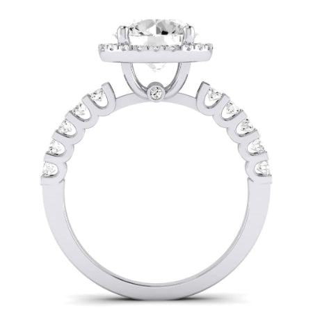 Sweet Pea Diamond Matching Band Only (does Not Include Engagement Ring) For Ring With Round Center whitegold