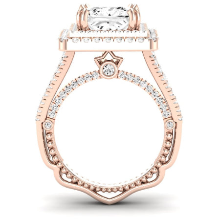 Lupin Moissanite Matching Band Only (does Not Include Engagement Ring)  For Ring With Princess Center rosegold