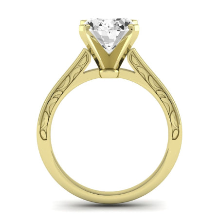 Astilbe Moissanite Matching Band Only (does Not Include Engagement Ring)  For Ring With Oval Center yellowgold