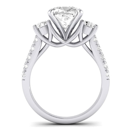 Primrose Moissanite Matching Band Only ( Engagement Ring Not Included) For Ring With Cushion Center whitegold