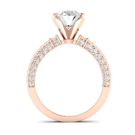 Daphne Moissanite Matching Band Only ( Engagement Ring Not Included) For Ring With Oval Center rosegold