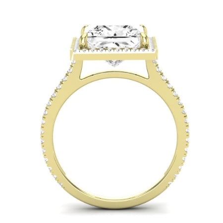 Columbine Moissanite Matching Band Only (does Not Include Engagement Ring) For Ring With Princess Center yellowgold