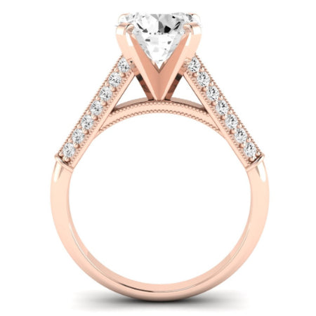 Iberis Moissanite Matching Band Only (does Not Include Engagement Ring) For Ring With Round Center rosegold