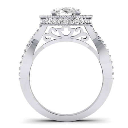 Clover Oval Diamond Bridal Set (Lab Grown Igi Cert) whitegold