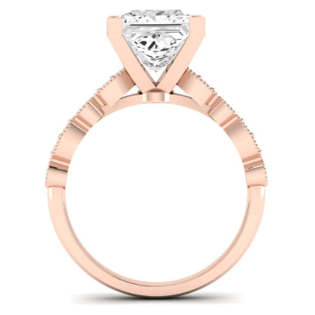 Marigold Moissanite Matching Band Only (does Not Include Engagement Ring) For Ring With Princess Center rosegold