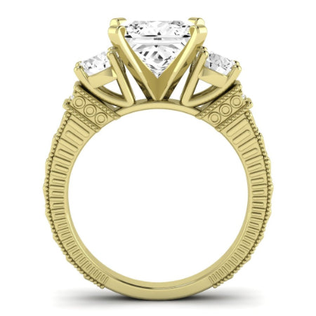 Angelonia Moissanite Matching Band Only (does Not Include Engagement Ring) For Ring With Princess Center yellowgold