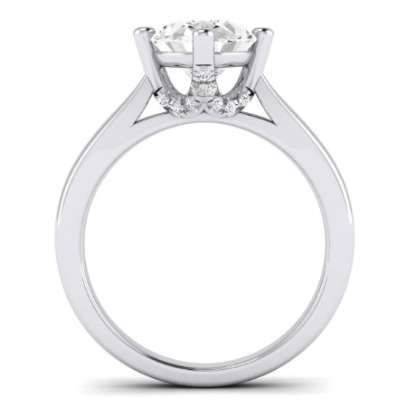 Gardenia Moissanite Matching Band Only ( Engagement Ring Not Included)  For Ring With Oval Center whitegold
