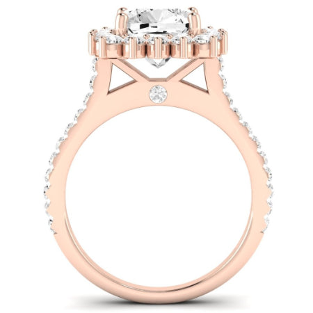 Gazania Moissanite Matching Band Only (does Not Include Engagement Ring) For Ring With Cushion Center rosegold