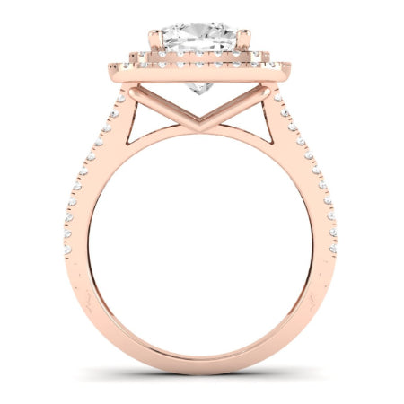 Flora Moissanite Matching Band Only (engagement Ring Not Included) For Ring With Cushion Center rosegold