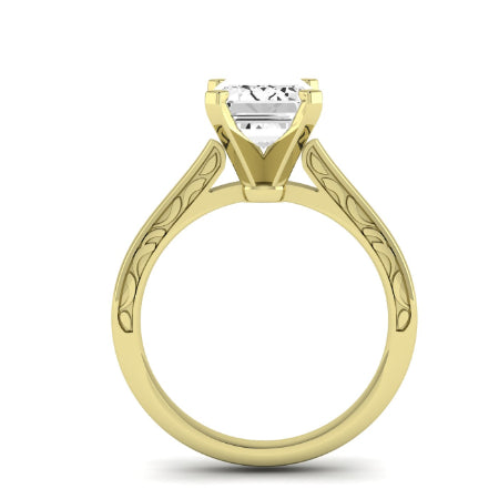 Astilbe Moissanite Matching Band Only (does Not Include Engagement Ring)  For Ring With Emerald Center yellowgold