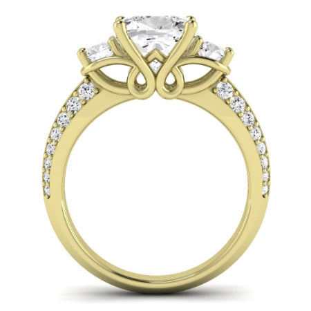 Thistle Moissanite Matching Band Only (does Not Include Engagement Ring) For Ring With Cushion Center yellowgold
