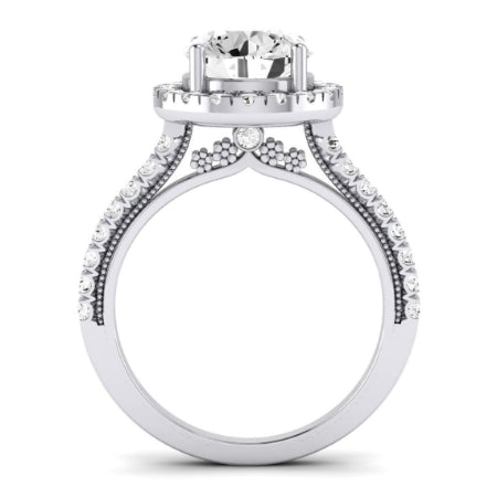 Florizel Diamond Matching Band Only (does Not Include Engagement Ring) For Ring With Round Center whitegold