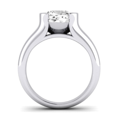 Jasmine Moissanite Matching Band Only (does Not Include Engagement Ring) For Ring With Cushion Center whitegold