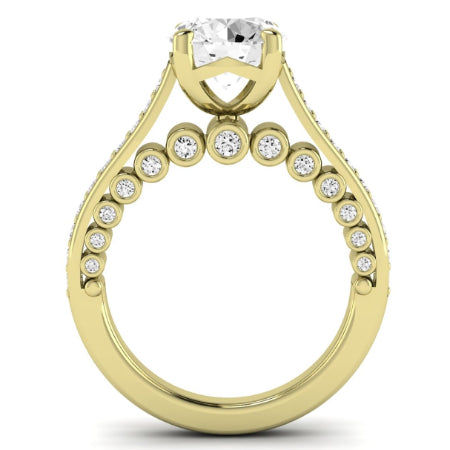 Nala Moissanite Matching Band Only (does Not Include Engagement Ring) For Ring With Round Center yellowgold