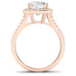 Tea Rose Moissanite Matching Band Only (does Not Include Engagement Ring) For Ring With Cushion Center rosegold