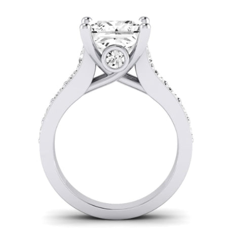 Calluna Moissanite Matching Band Only (does Not Include Engagement Ring) For Ring With Princess Center whitegold