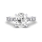 Marigold Moissanite Matching Band Only (does Not Include Engagement Ring) For Ring With Oval Center whitegold
