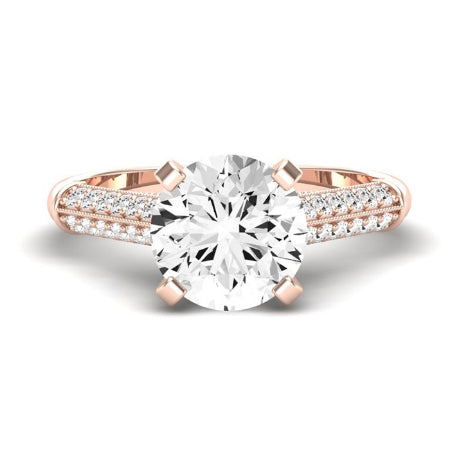Iberis Moissanite Matching Band Only (does Not Include Engagement Ring) For Ring With Round Center rosegold