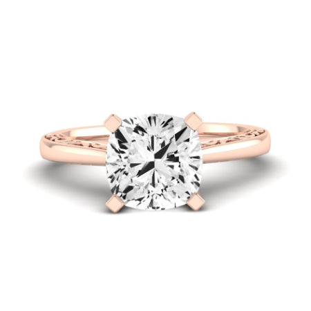 Astilbe Moissanite Matching Band Only (does Not Include Engagement Ring)  For Ring With Cushion Center rosegold