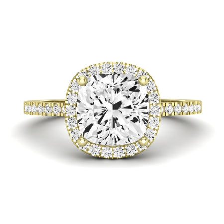 Bergenia Moissanite Matching Band Only (does Not Include Engagement Ring ) For Ring With Cushion Center yellowgold