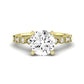 Marigold Moissanite Matching Band Only (does Not Include Engagement Ring) For Ring With Round Center yellowgold